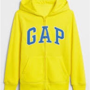 GAP Kids gap logo Heritage Zip-Up Hoodie bright yellow Size S 6-7 and L 10)